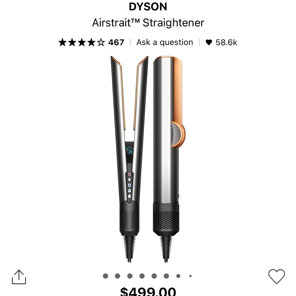 Dyson Airstrait Straightener - Metallic Silver and Copper